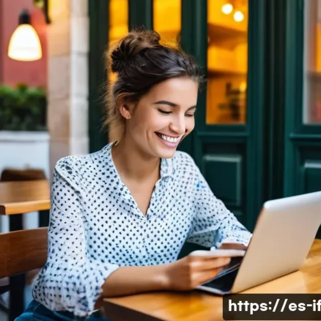 패스워드 관리 솔루션 비교 - **Prompt:** A cozy, brightly lit café in Madrid. A young woman with warm, inviting eyes sits at a ta...